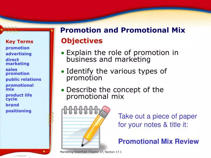 promotion and promotional mix n.