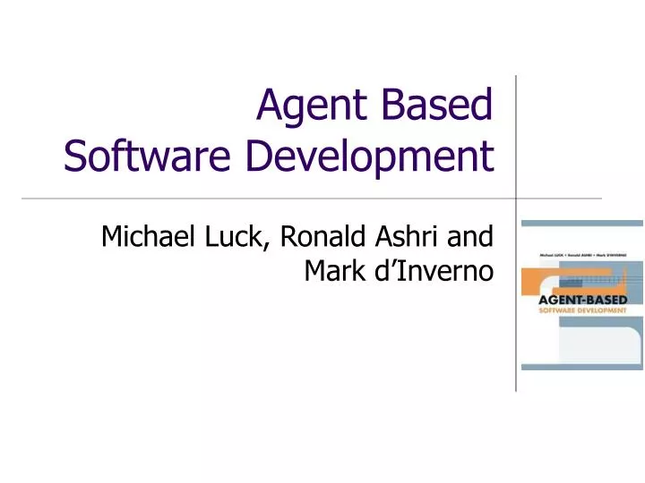 agent based software development n.