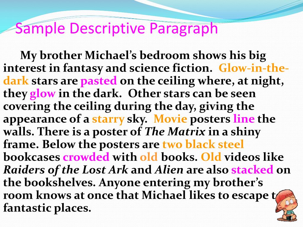 three paragraph descriptive essay example