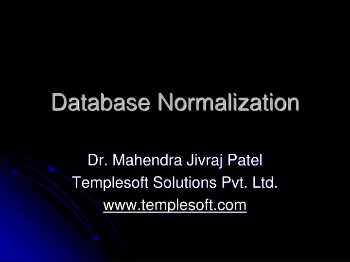 PPT - Database Normalization PowerPoint Presentation, free download ...