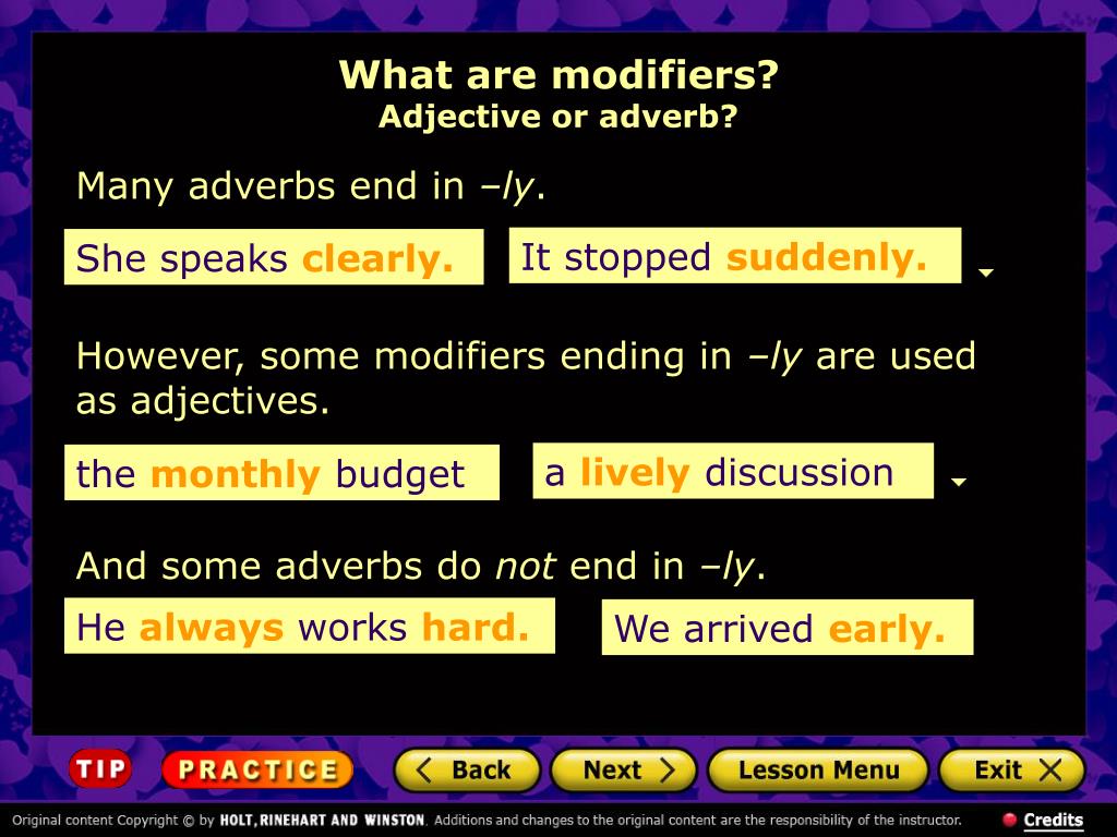 PPT What Are Modifiers Adjectives And Adverbs Phrases Clauses Uses Of Modifiers Troublesome