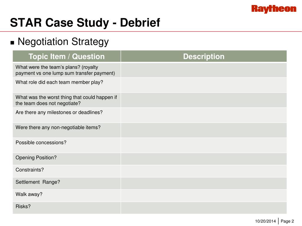 star case study template