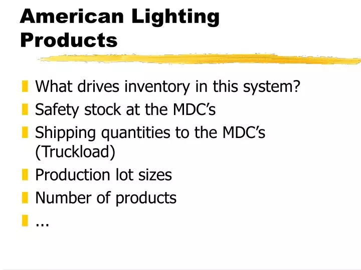 PPT American Lighting Products PowerPoint Presentation, free download