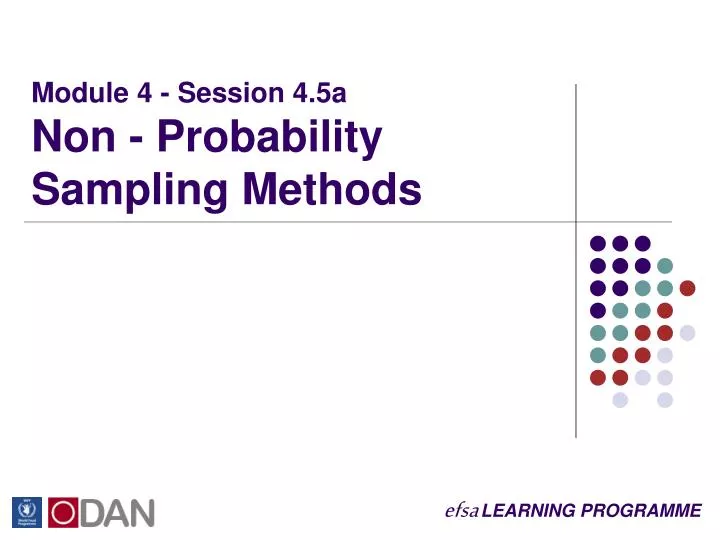 PPT - Module 4 - Session 4.5a Non - Probability Sampling Methods ...