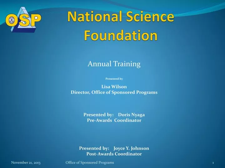 PPT National Science Foundation PowerPoint Presentation, free