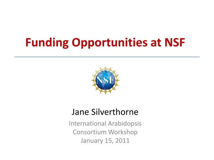 PPT - Funding Opportunities At NSF PowerPoint Presentation, Free ...