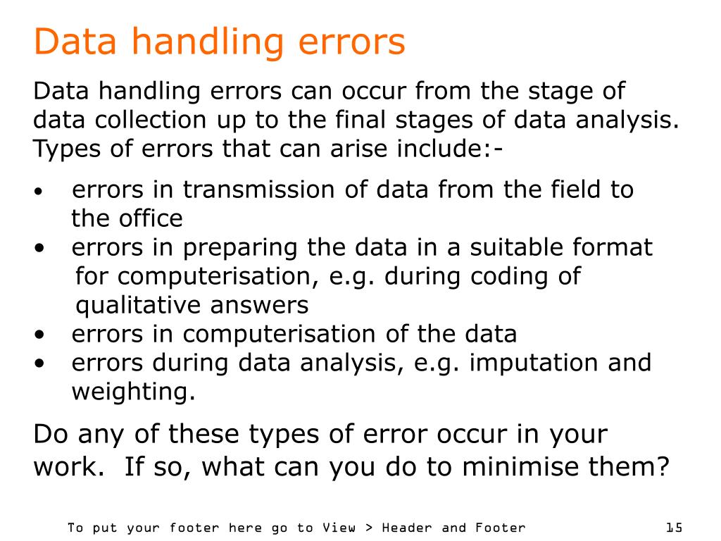 data presentation errors
