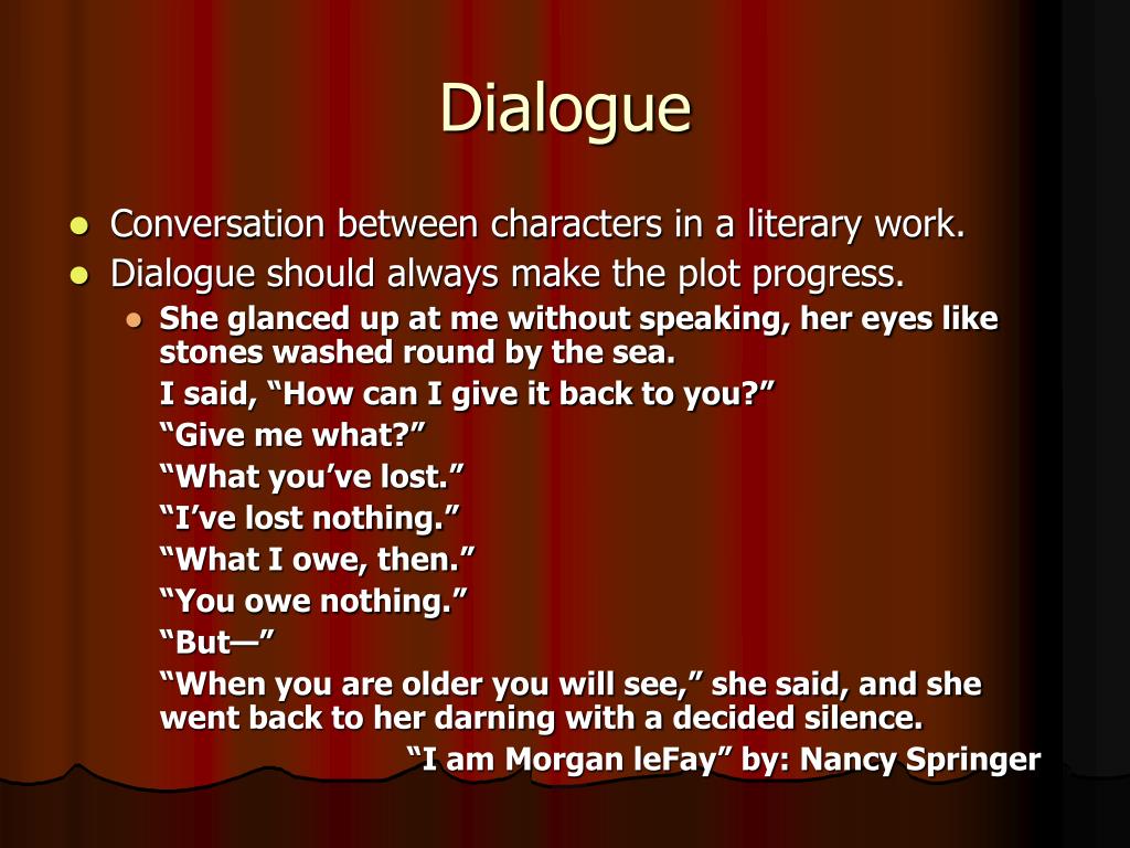 speech and dialogue
