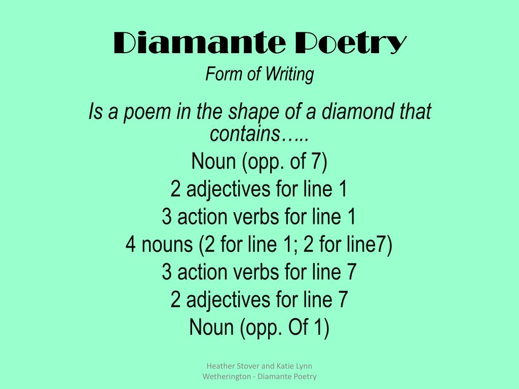 Ppt Diamante Poetry Powerpoint Presentation Free Download Id5648248