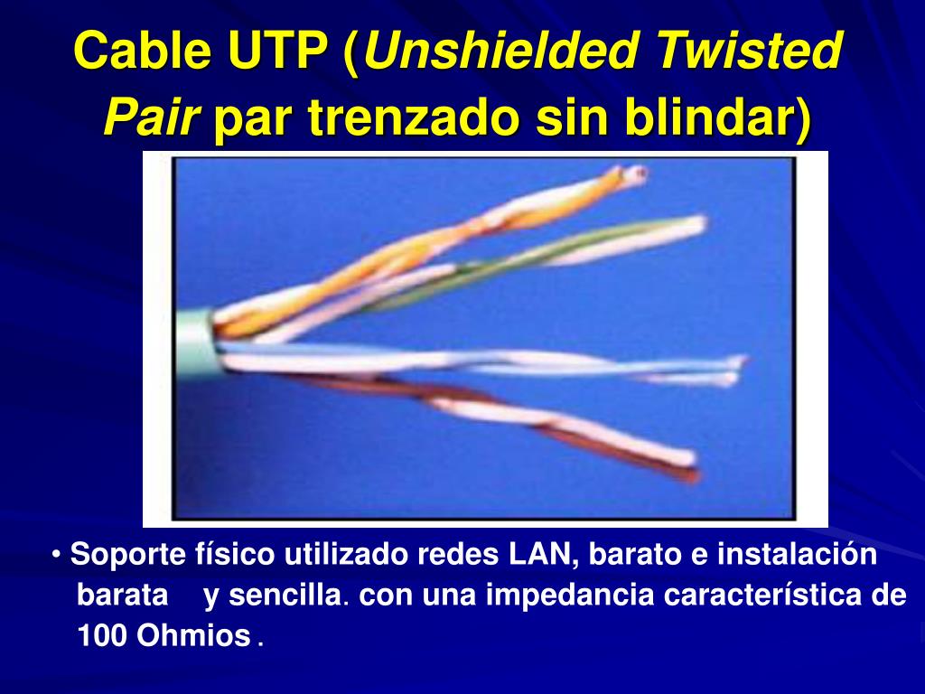 travesura nadar folleto PPT - Cable UTP ( Unshielded Twisted Pair par trenzado sin blindar)  PowerPoint Presentation - ID:5648527