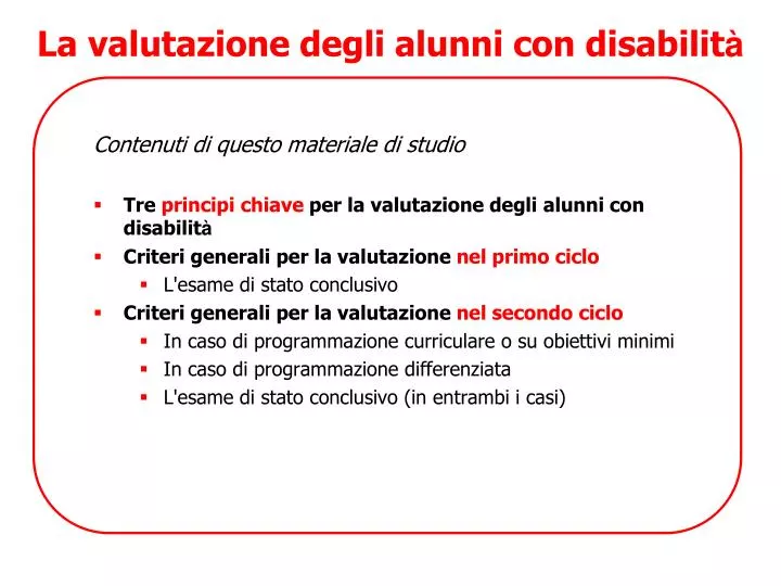 Descrizione Alunno Con Disabilità Intellettiva Lieve PPT - La valutazione degli alunni con disabilit à PowerPoint