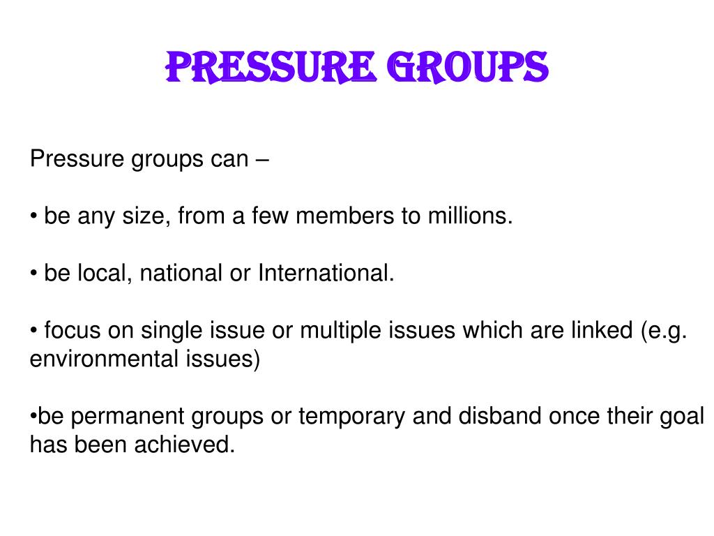 PPT PRESSURE GROUPS PowerPoint Presentation, free download ID5649151