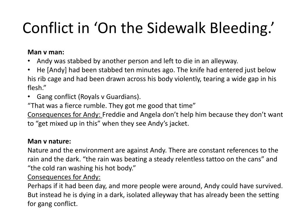 on the sidewalk bleeding by evan hunter