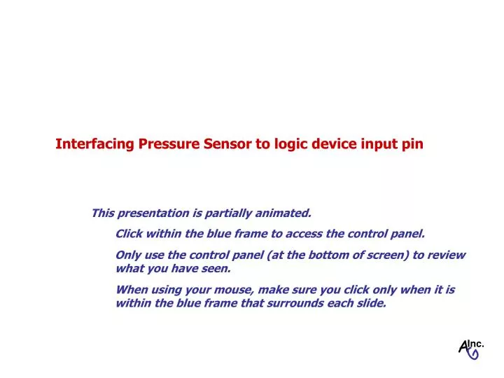 PPT Interfacing Pressure Sensor to logic device input pin PowerPoint