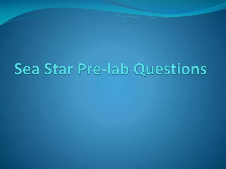 sea star pre lab questions n.