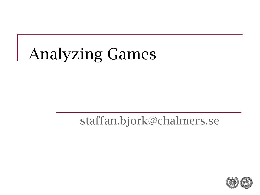 PPT - Analysing your own games
