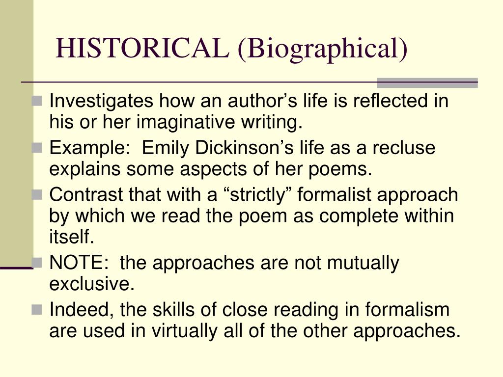 historical biographical criticism essay