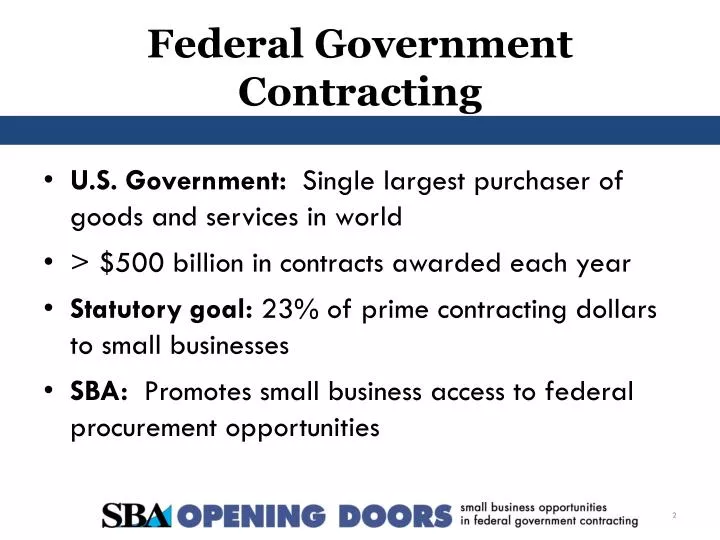 PPT Federal Government Contracting PowerPoint Presentation, free