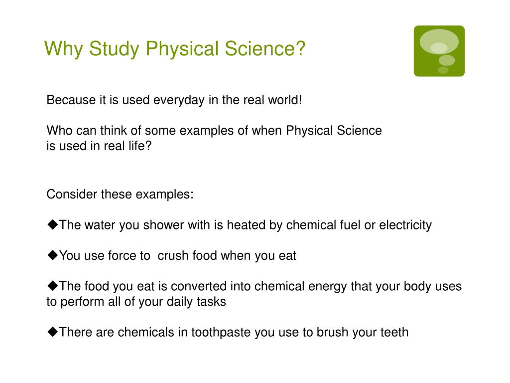 physical science research studies examples