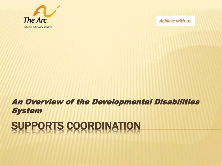 an overview of the developmental disabilities system n.