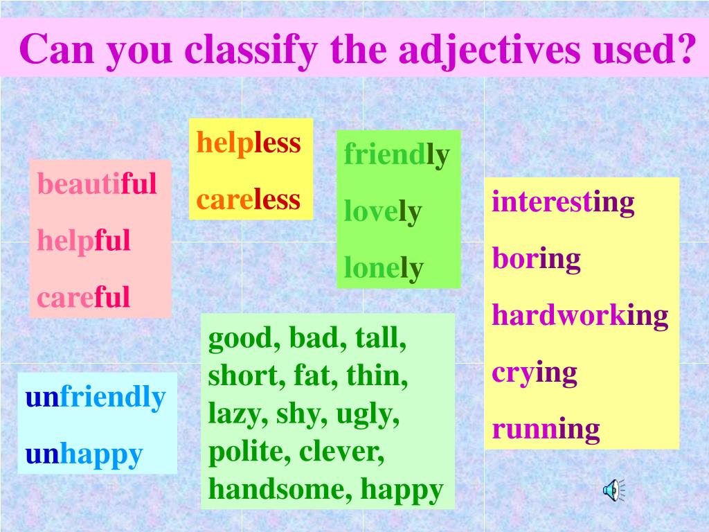 Can you describe your. Different forms of adjectives. Describe your friend. Classifying adjective. Friendly unfriendly Интонация схемы в английском.