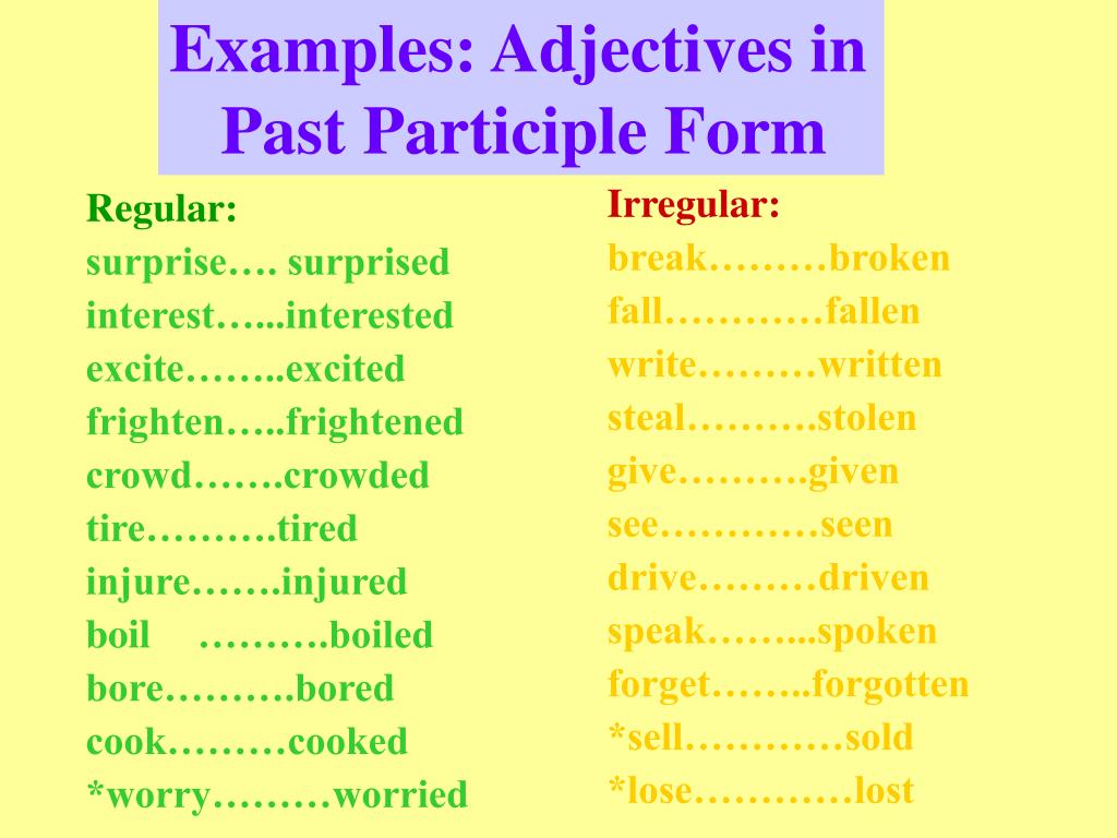 Adjective примеры. Past participle в английском. Past participle правила. Past participle как образуется. Past participle правило.