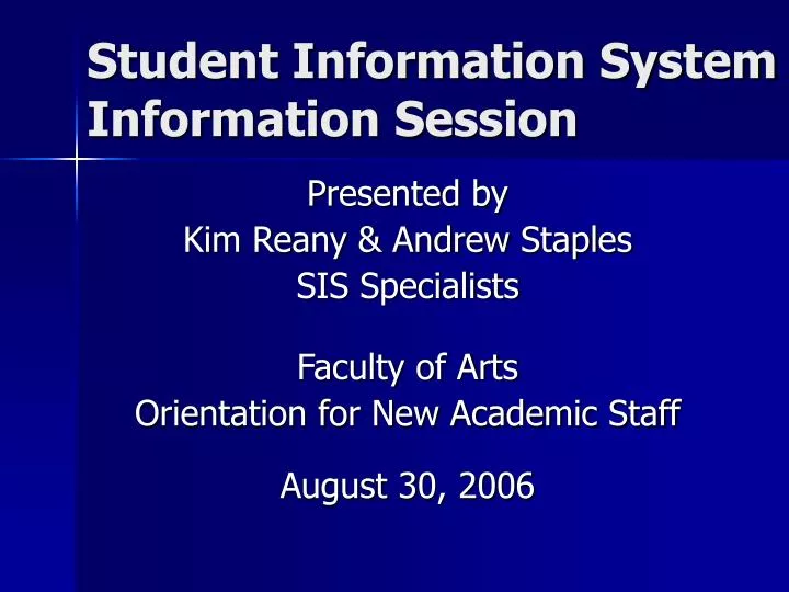 student information system information session n.