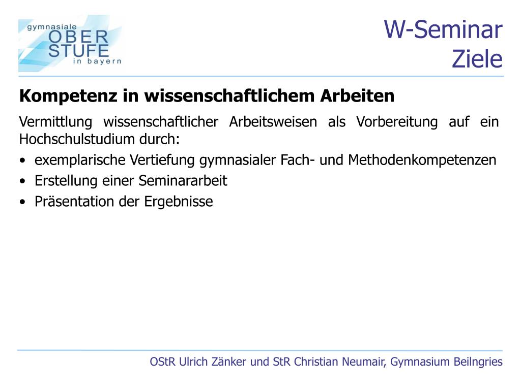 PPT - OStR Ulrich Zänker und StR Christian Neumair , Gymnasium Beilngries  PowerPoint Presentation - ID:5656613