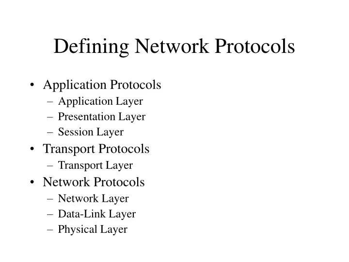 prepare a presentation on 5 networking protocols