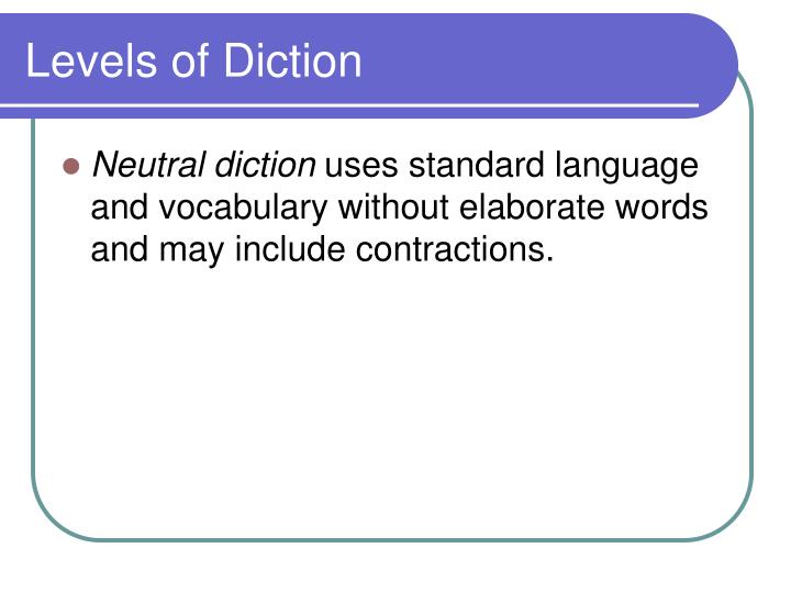 levels of diction