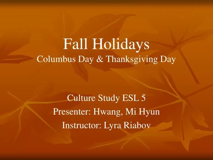 fall holidays columbus day thanksgiving day n.