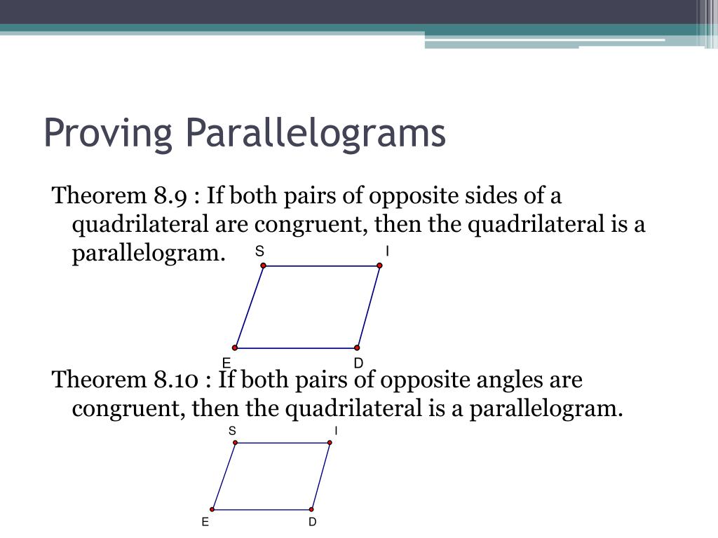 PPT Tests for Parallelograms PowerPoint Presentation, free download