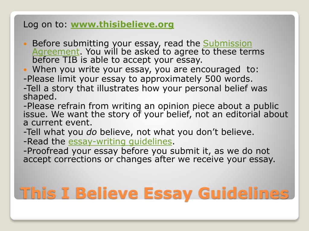 using i believe in an essay