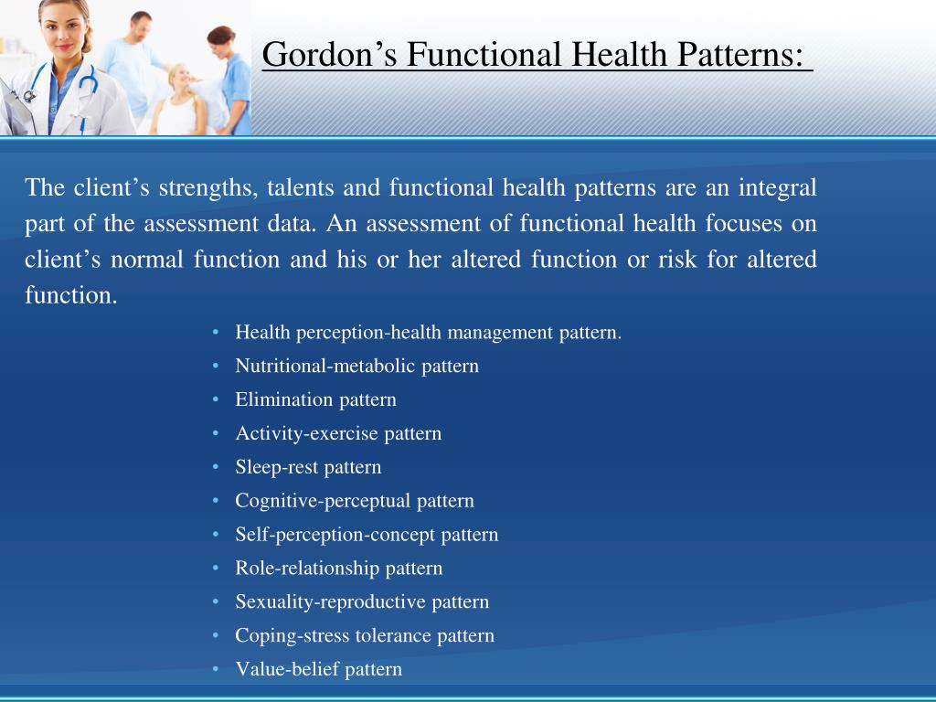 Gordon S Functional Health Patterns Chart