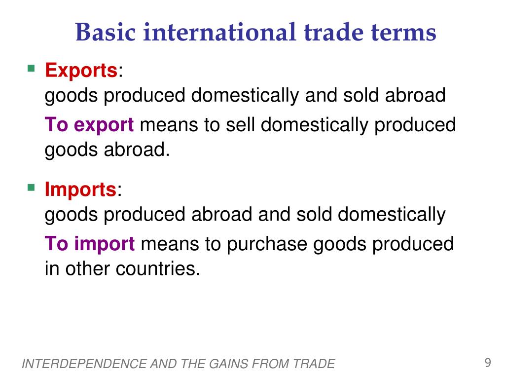 International Trade Glossary of Terms – McKinleyFieldman