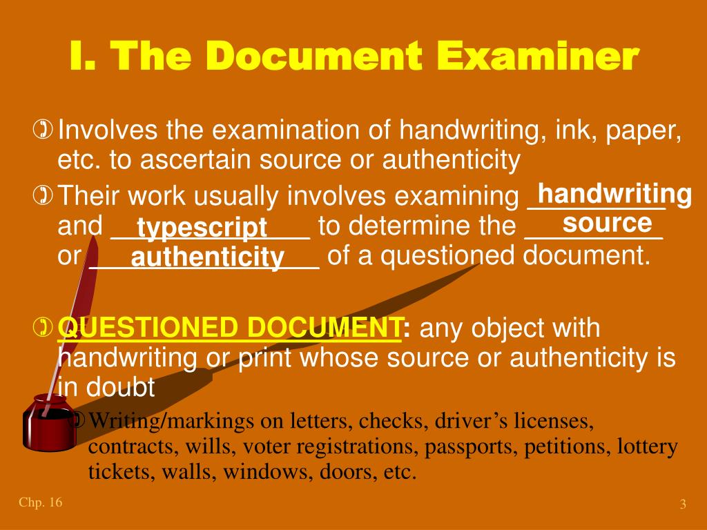 research topics on questioned document examination