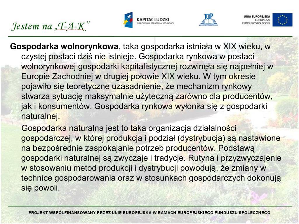 Istota Funkcjonowania Gospodarki Rynkowej Sprawdzian Krok W Przedsiębiorczość PPT - Cechy gospodarki rynkowej PowerPoint Presentation, free download
