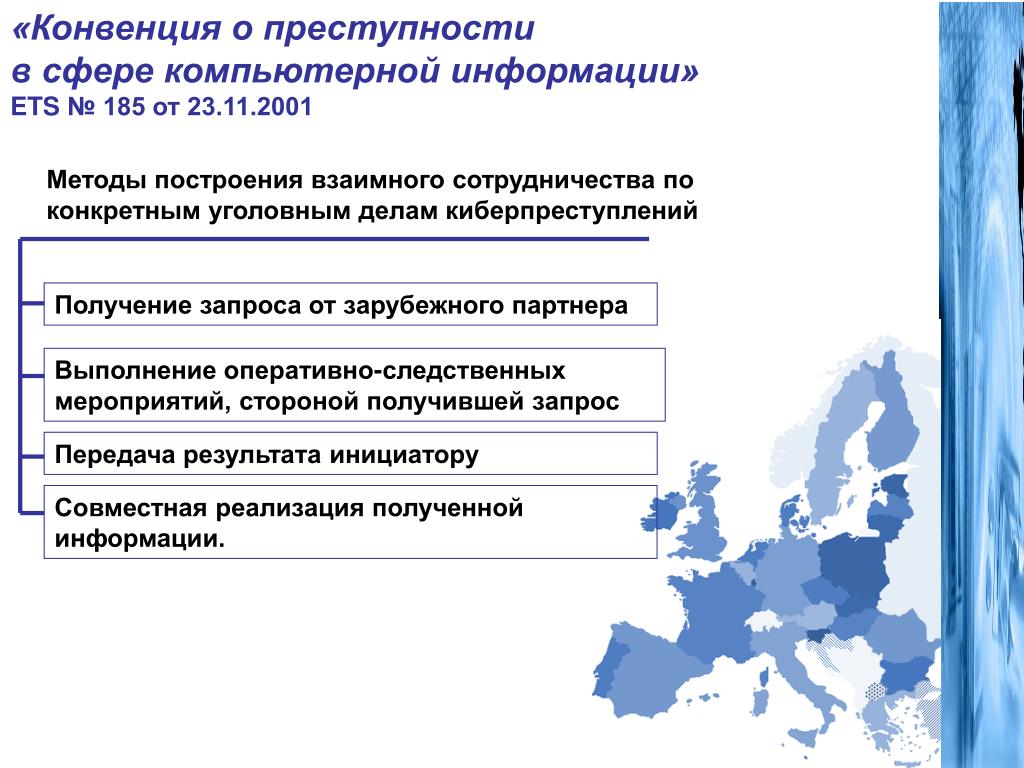 Информация конвенция. Конвенция о преступности в сфере компьютерной информации. Тенденции развития компьютерной преступности в России. Конвенция о преступности в сфере компьютерной информации ETS № 185. «Конвенция о преступности в сфере компьютерной информации кратко.