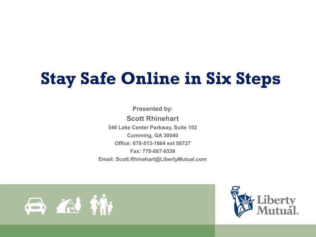 ppt stay safe online in six steps powerpoint presentation id 5662455