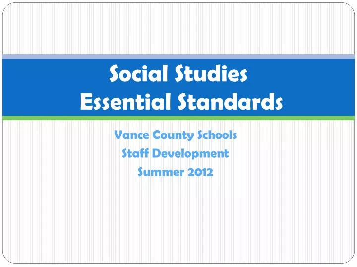 PPT Social Studies Essential Standards PowerPoint Presentation, free