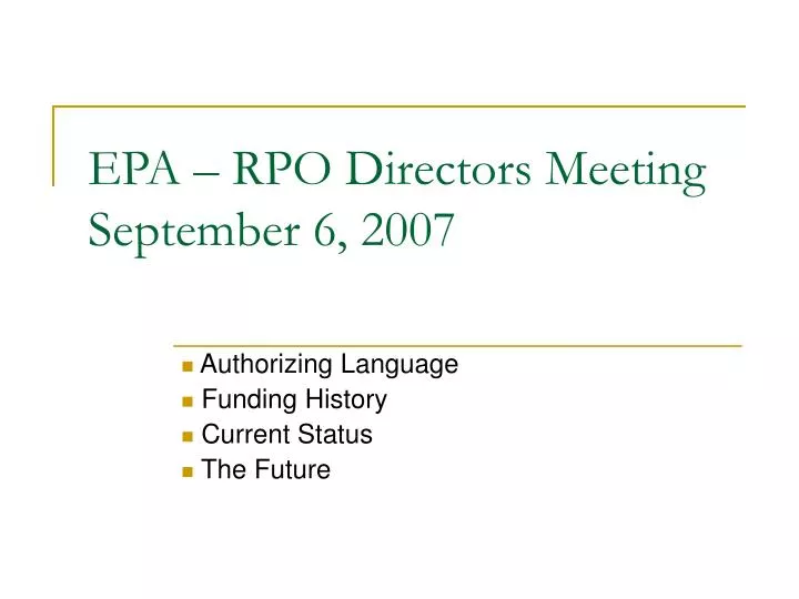 epa rpo directors meeting september 6 2007 n.