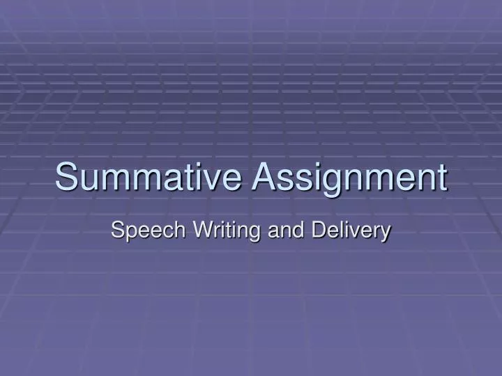 summative assignment meaning