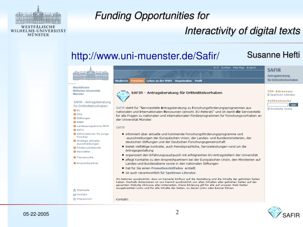 Ppt Funding Opportunities For Interactivity Of Digital Texts Powerpoint Presentation Id