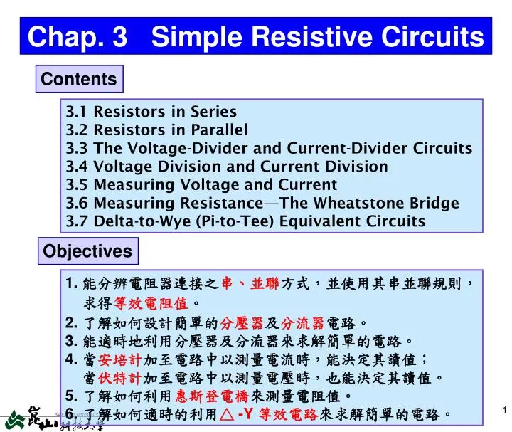 PPT - Chap. 3 Simple Resistive Circuits PowerPoint Presentation, free ...