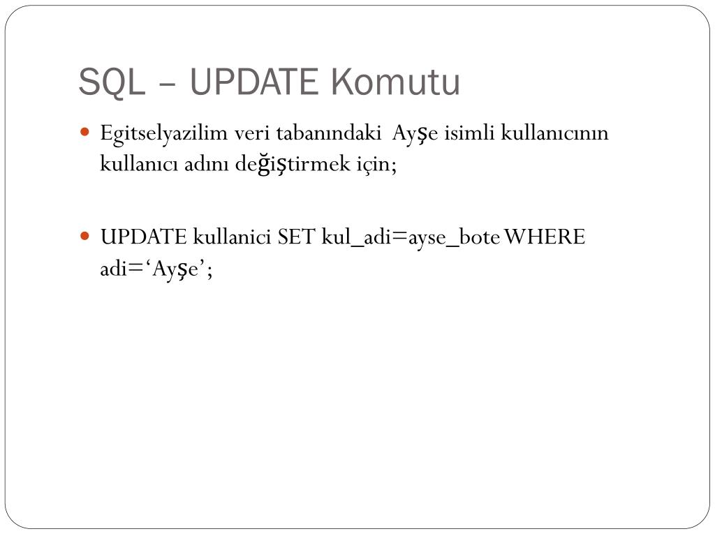 PPT - SQL Komutlar 5 PowerPoint Presentation, free download - ID:5666951