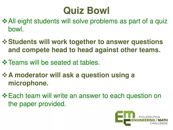 PPT Quiz Bowl PowerPoint Presentation, free download ID5667165