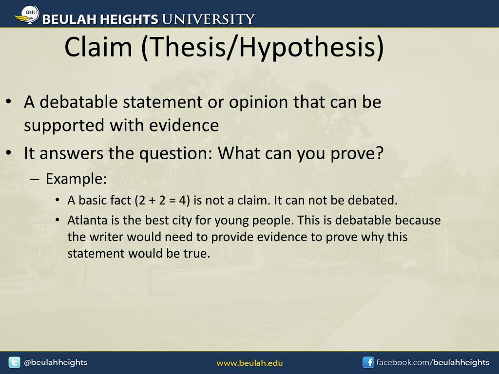 thesis and hypothesis