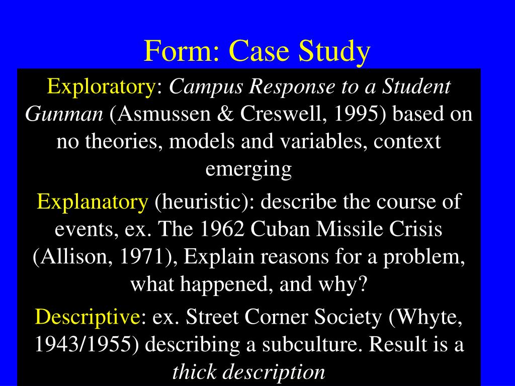 case study exploratory descriptive explanatory