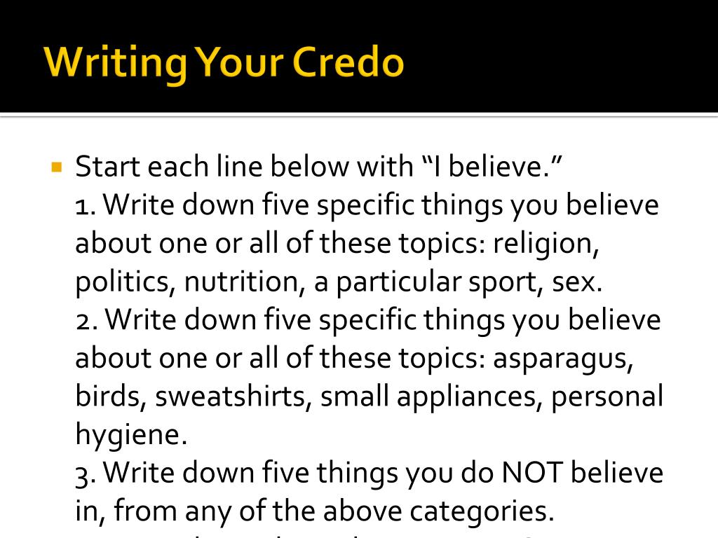 PPT - Personal Credo PowerPoint Presentation, free download - ID