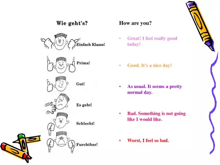 Ppt How Are You Great I Feel Really Good Today Good It S A Nice Day Powerpoint Presentation Id